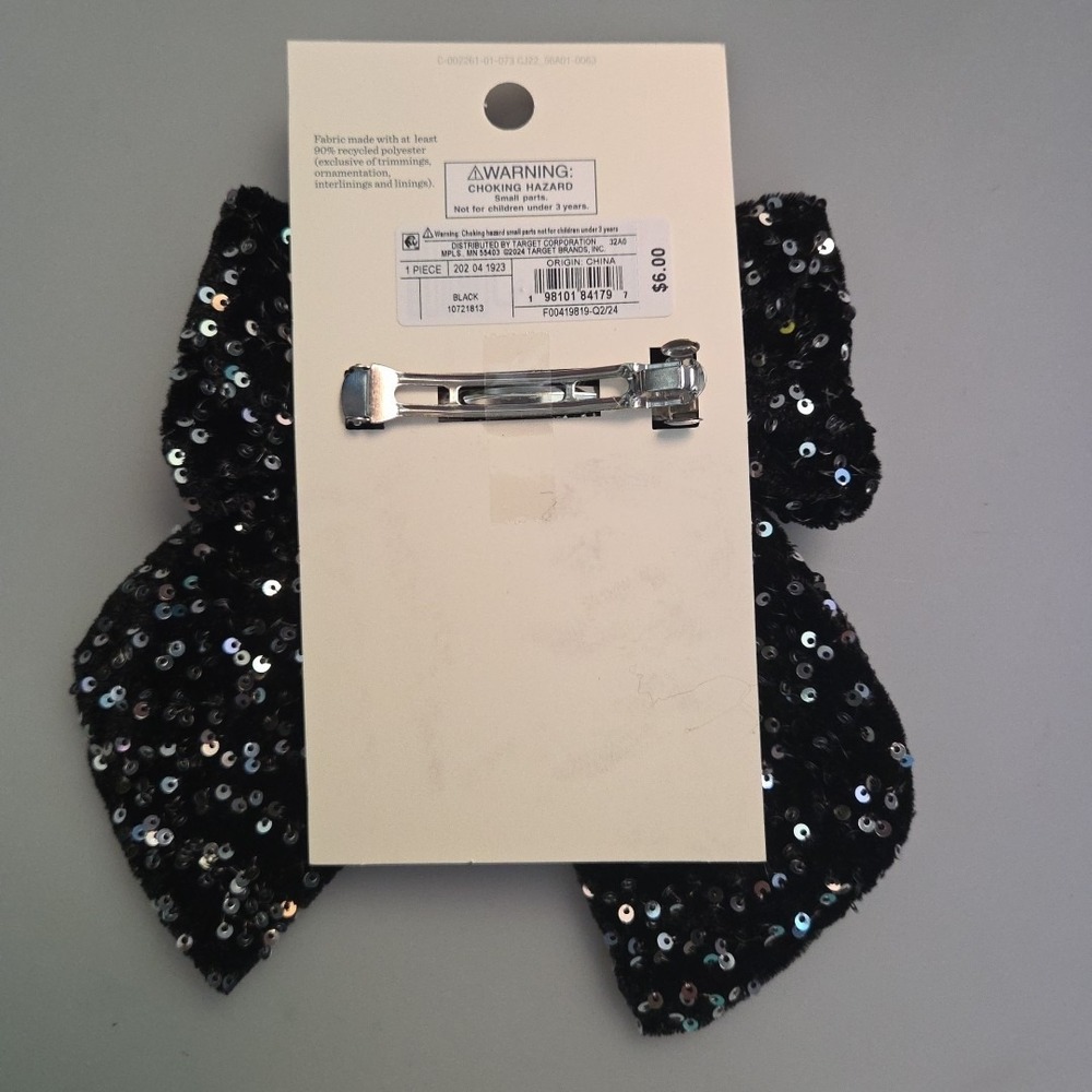 Cat & Jack Girls Black Bow‎ Hair Clip - Picture 2 of 3
